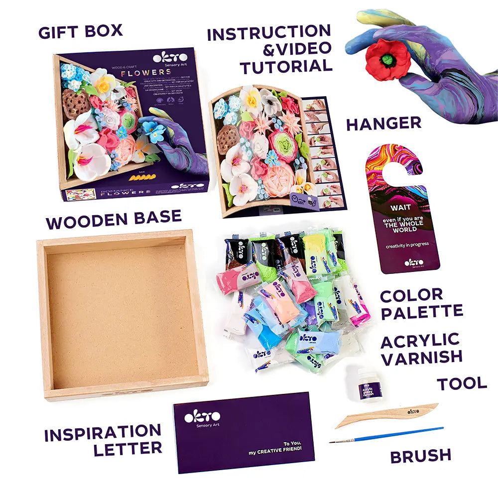 Zestaw Wood&Craft DIY „Kwiaty ROMANCE