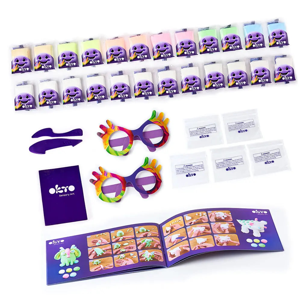 Zestaw z gliną samoutwardzalną KIDS LINE 24 „Biel i pastele”