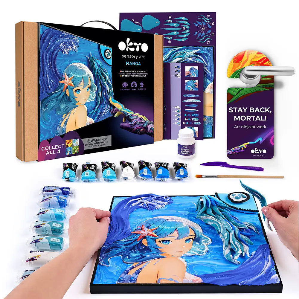 Zestaw DIY do malowania obrazu 3D „MANGA – Woda”