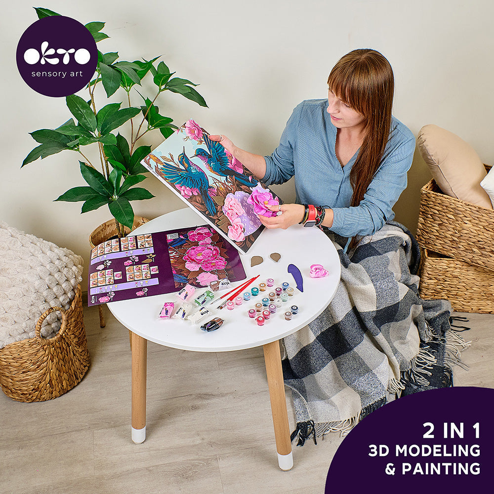 Zestaw do modelowania 3D i malowania OKTO & Ideyka „Zakochane kolibry”